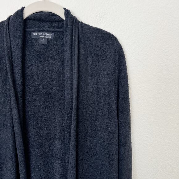 [Barefoot Dreams] Navy Blue Bamboo Chic Lite Knit Open Front Cardigan Sz Small S - Picture 6 of 9